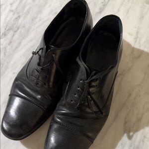 Salvatore Ferragamo Black Leather Oxfords